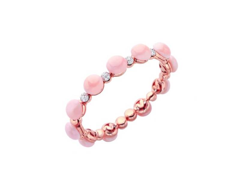 BRACCIALE IN ORO ROSA E BIANCO CON DIAMANTI E CORALLO ROSA BON BON CHANTECLER 27236